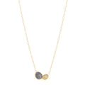 18K Yellow Gold Diamond Black Mother of Pearl Lunaria Necklace