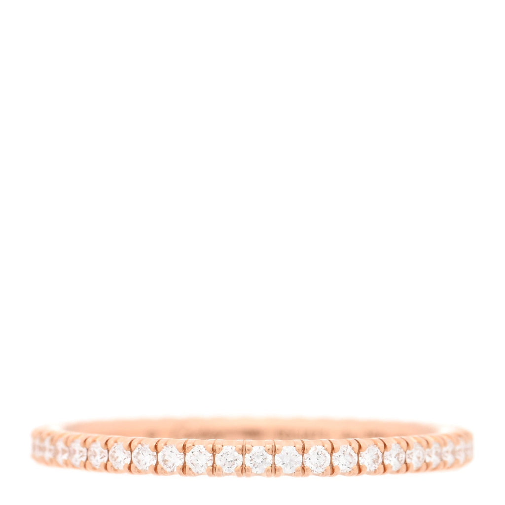 18K Pink Gold Diamond 1.5mm Etincelle de Cartier Wedding Band Ring 49 5