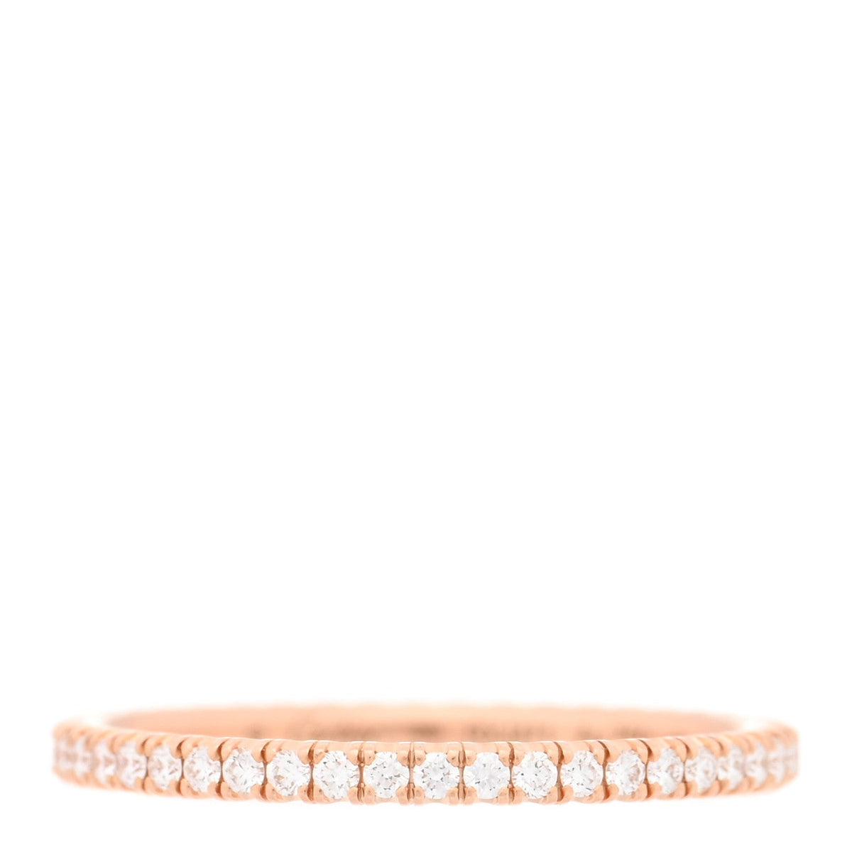 18K Pink Gold Diamond 1.5mm Etincelle de Cartier Wedding Band Ring 49 5