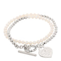Sterling Silver Cultured Pearl Diamond Return to Tiffany Wrap Bead Bracelet