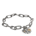 Sterling Silver 18K Yellow Gold Heart Dot Chain Bracelet