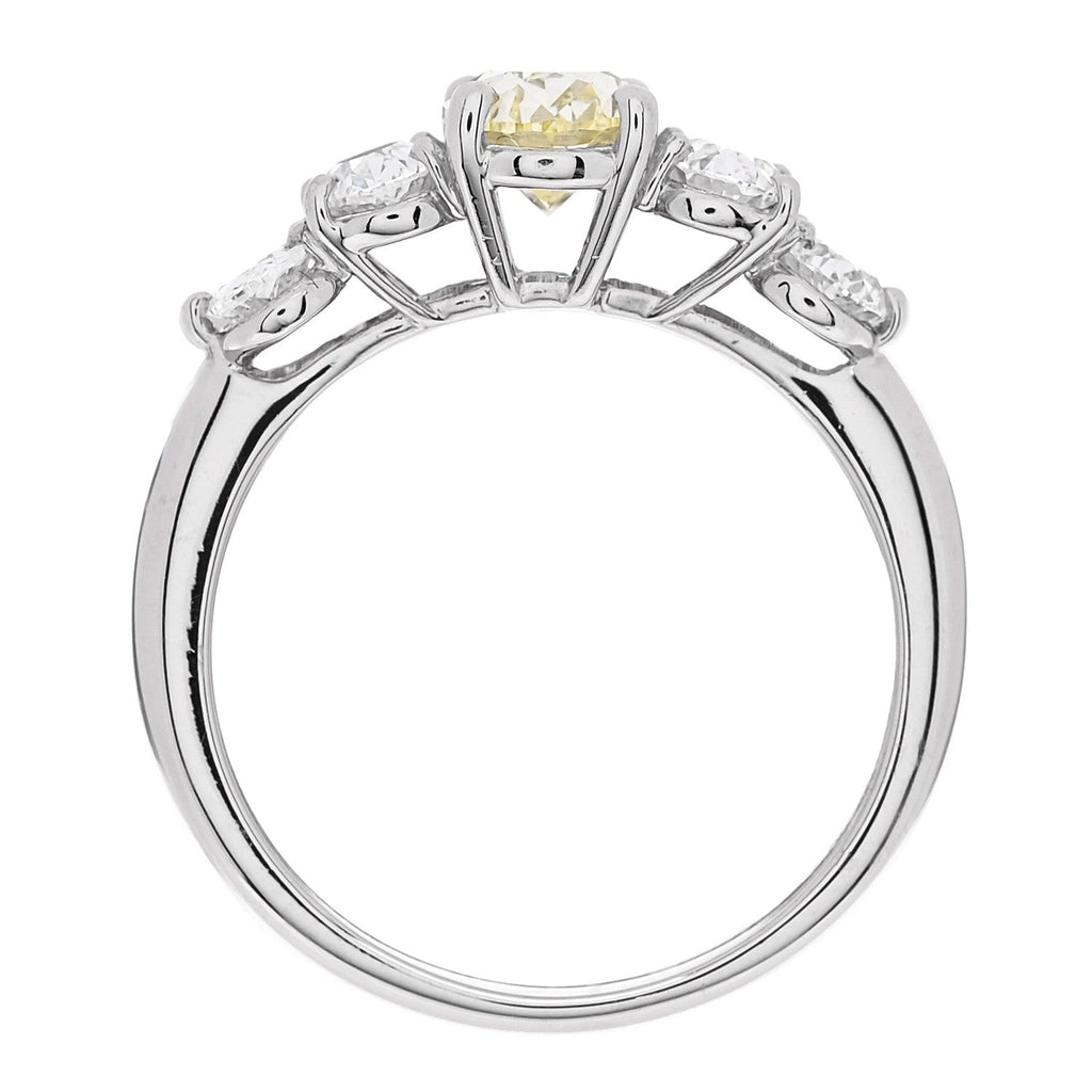 Platinum Yellow Diamond 1.71ctw Five Stone Ring 51 5.75