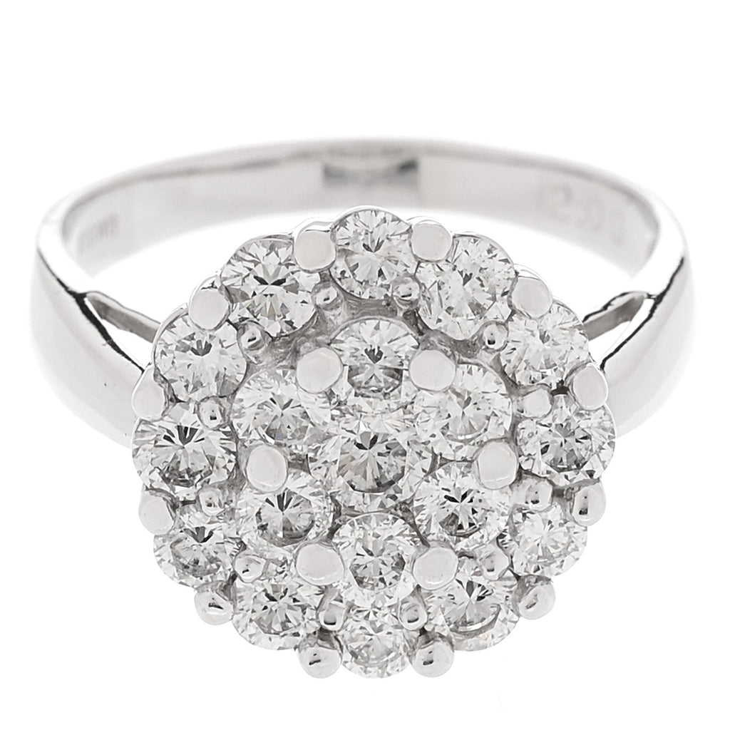 18K White Gold Diamond 2.00ctw Ring 58 8.25