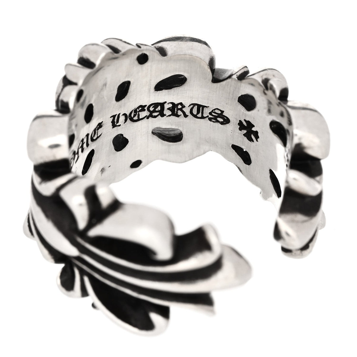 Sterling Silver Double Floral Cross Ring 54 7
