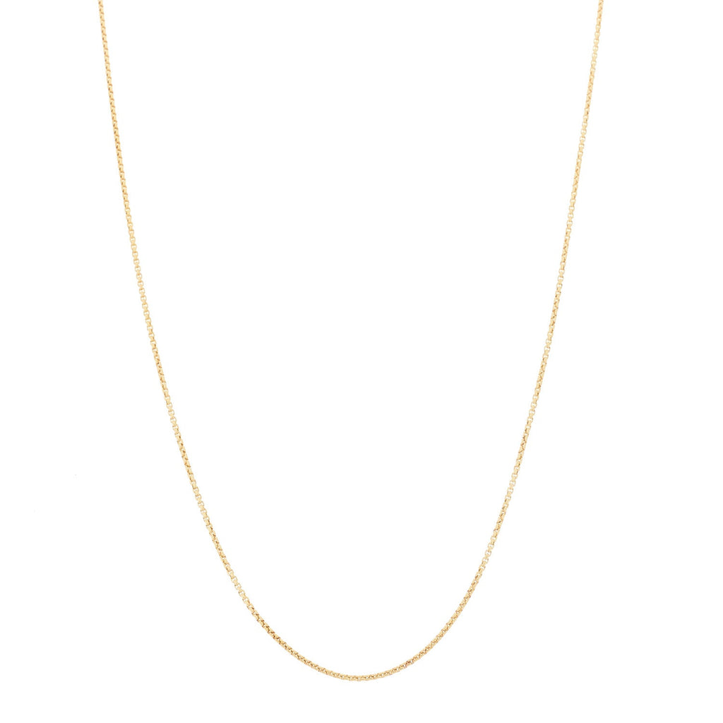 18K Yellow Gold 1mm Box Chain Necklace 18"
