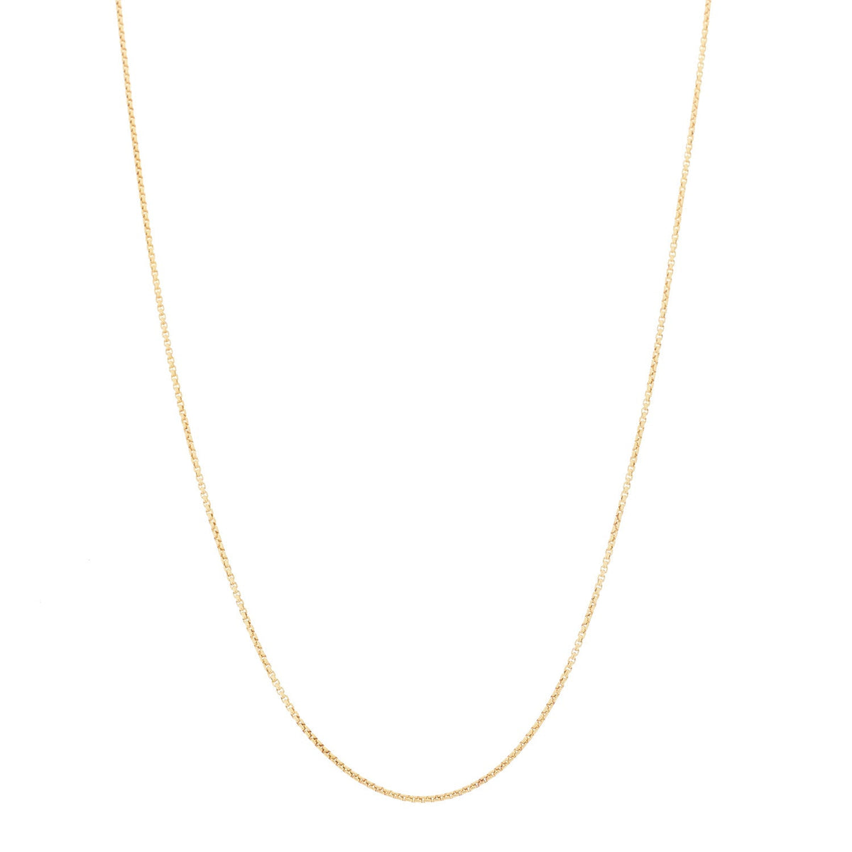 18K Yellow Gold 1mm Box Chain Necklace 18"