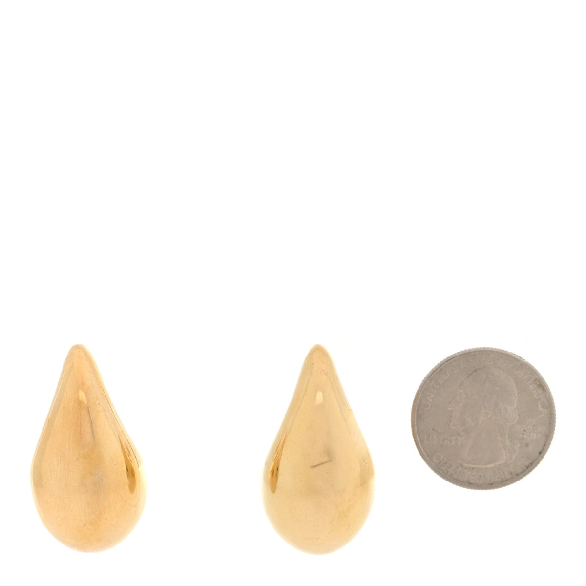 18K Yellow Gold Sterling Silver Small Drop Earrings