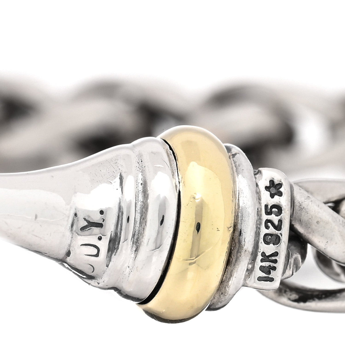 Sterling Silver 14K Yellow Gold 6mm Wheat Chain Bracelet
