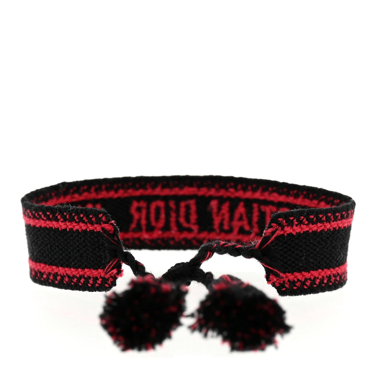 Woven Cotton J'Adior Friendship Bracelet Black Red