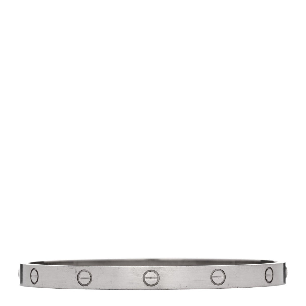 18K White Gold Brushed Finish LOVE Bracelet 21