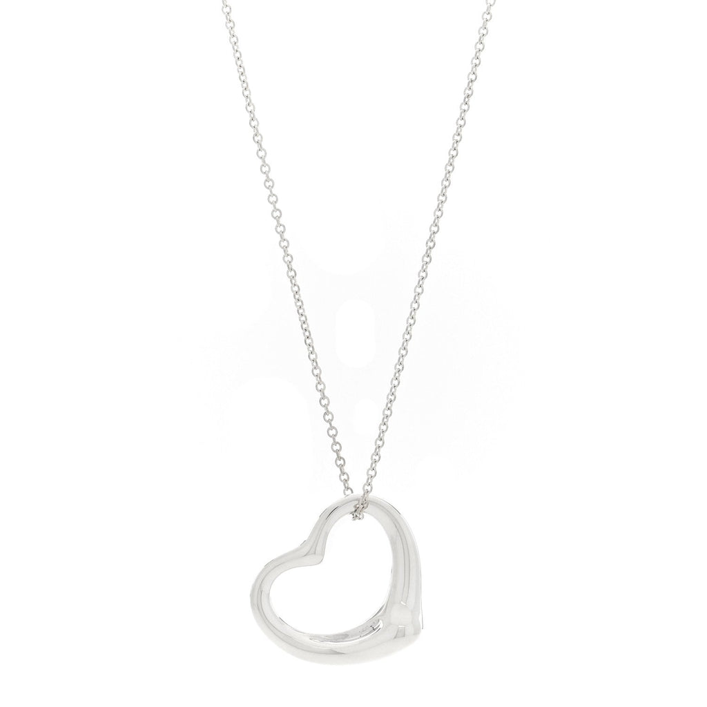 Sterling Silver 27mm Elsa Peretti Open Heart Pendant Necklace