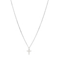 Sterling Silver Concave Cross Pendant Necklace