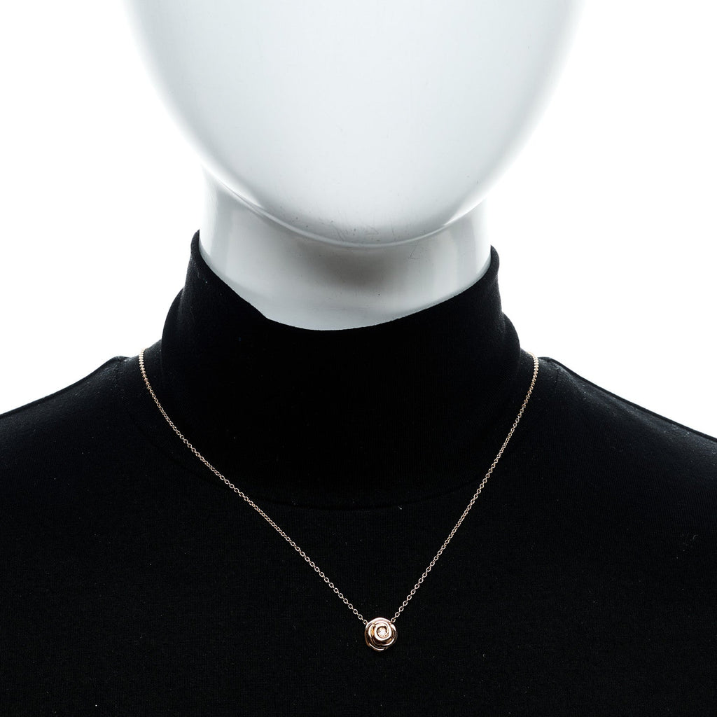 18K Rose Gold Diamond Small Rose Couture Necklace