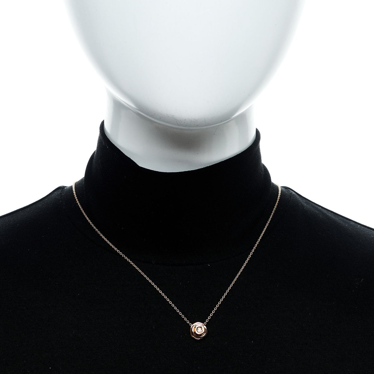 18K Rose Gold Diamond Small Rose Couture Necklace