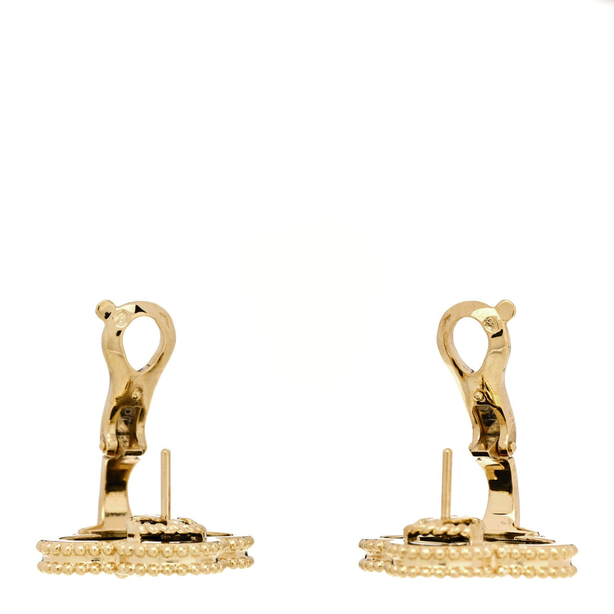 18K Yellow Gold Black Onyx Magic Alhambra Earrings