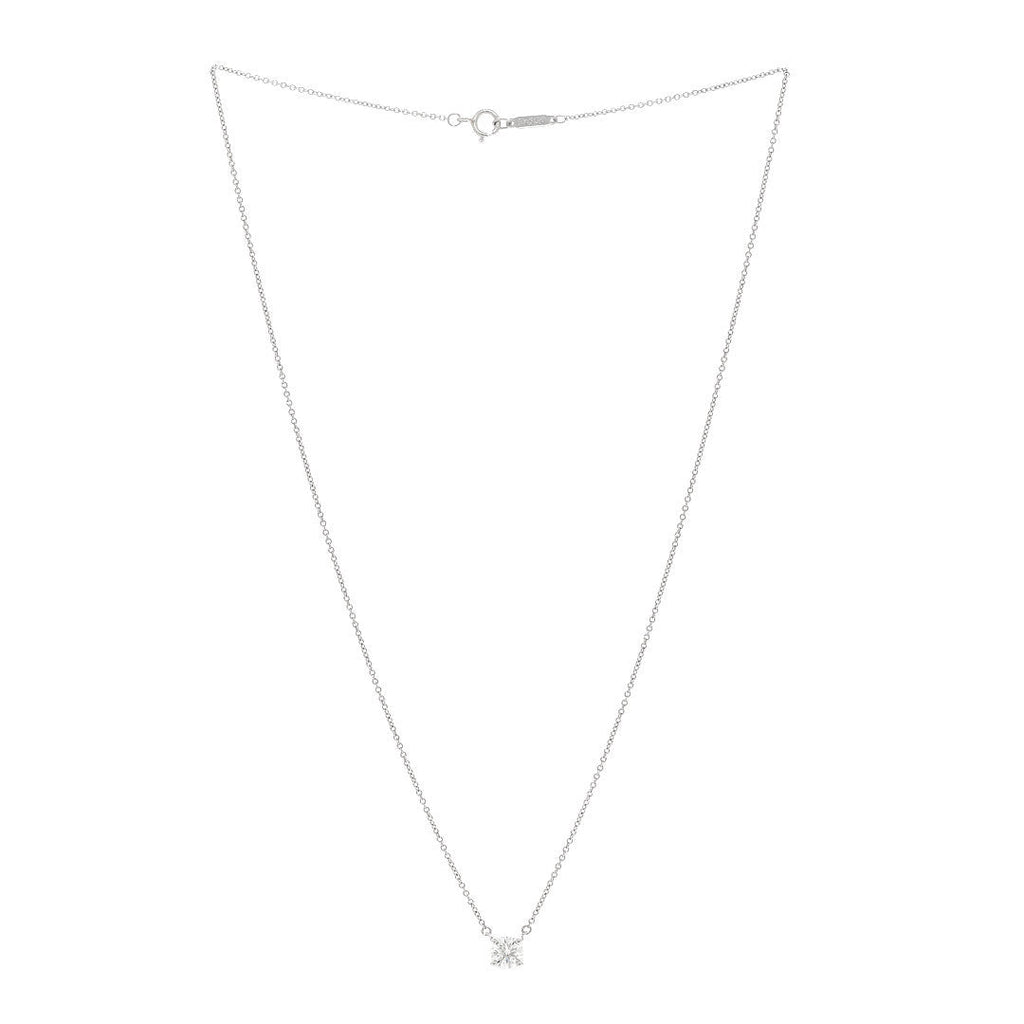 Platinum Diamond .61ct Solitaire Pendant Necklace