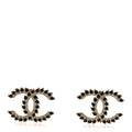 Strass Crystal Dazzling Wheat CC Earrings Black Gold