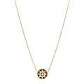 18K Yellow Gold Diamond Malachite Rose Des Vents Necklace