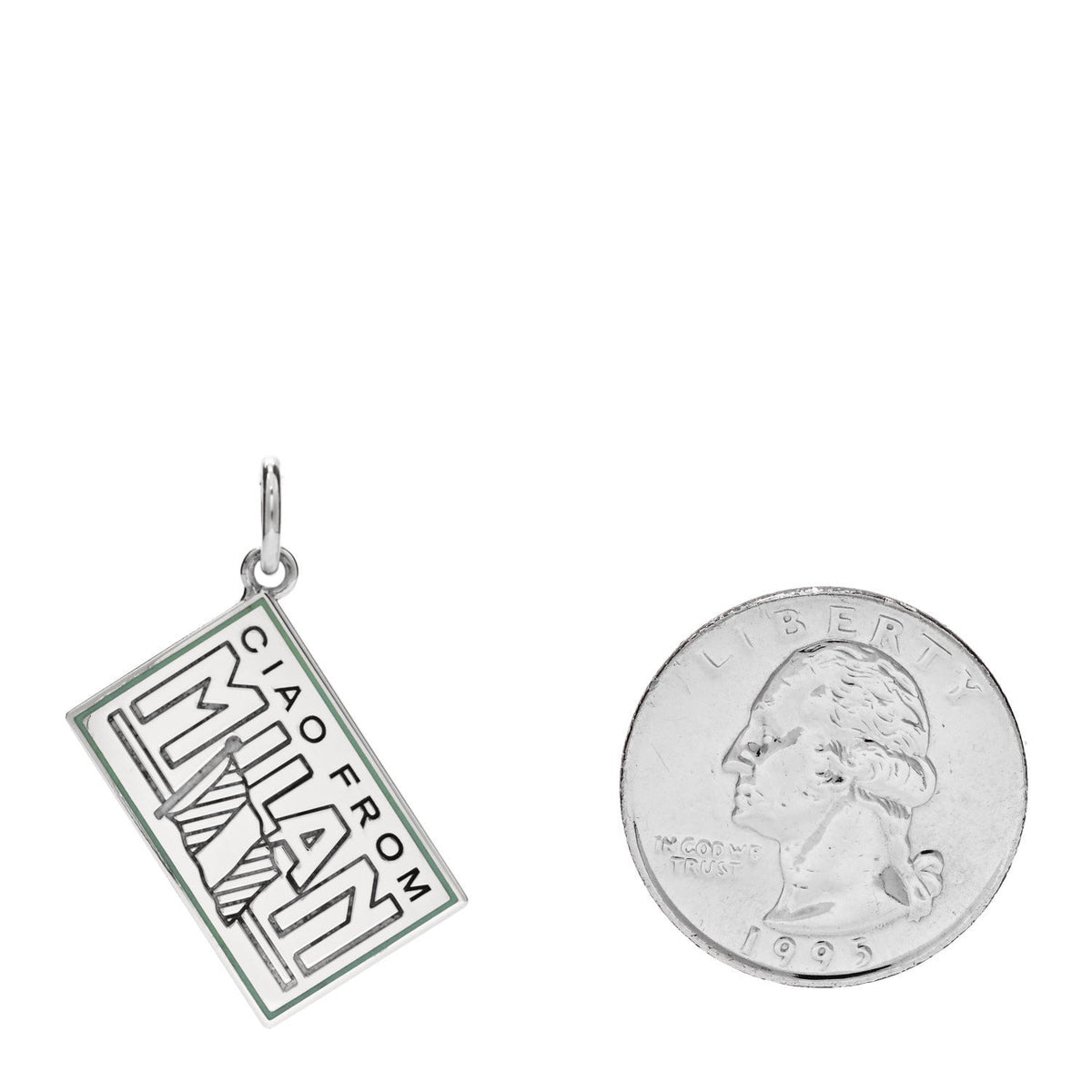 Sterling Silver Enamel Milan Postcard Charm Blue