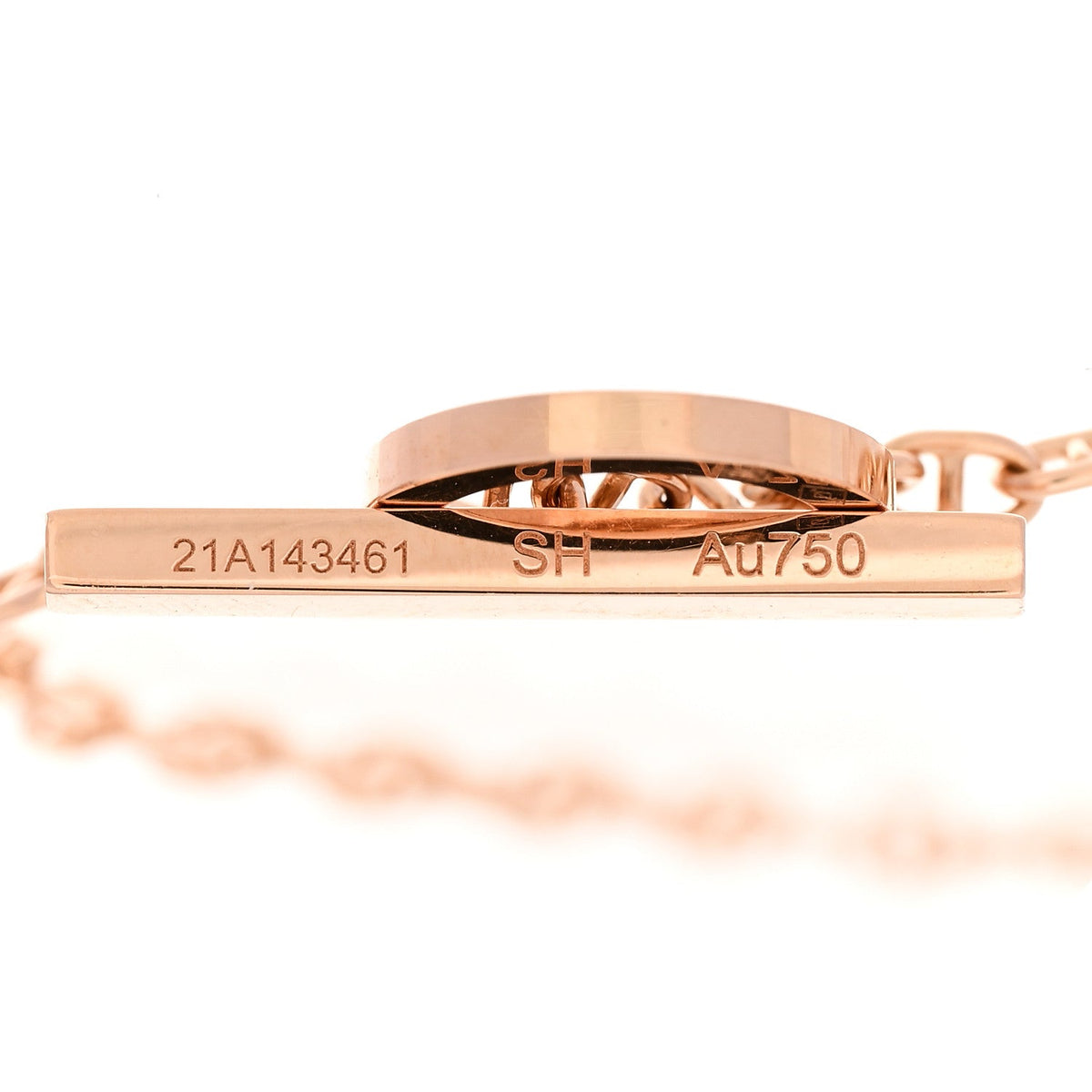 18K Rose Gold White Ceramic Chaine d'Ancre Verso Bracelet SH