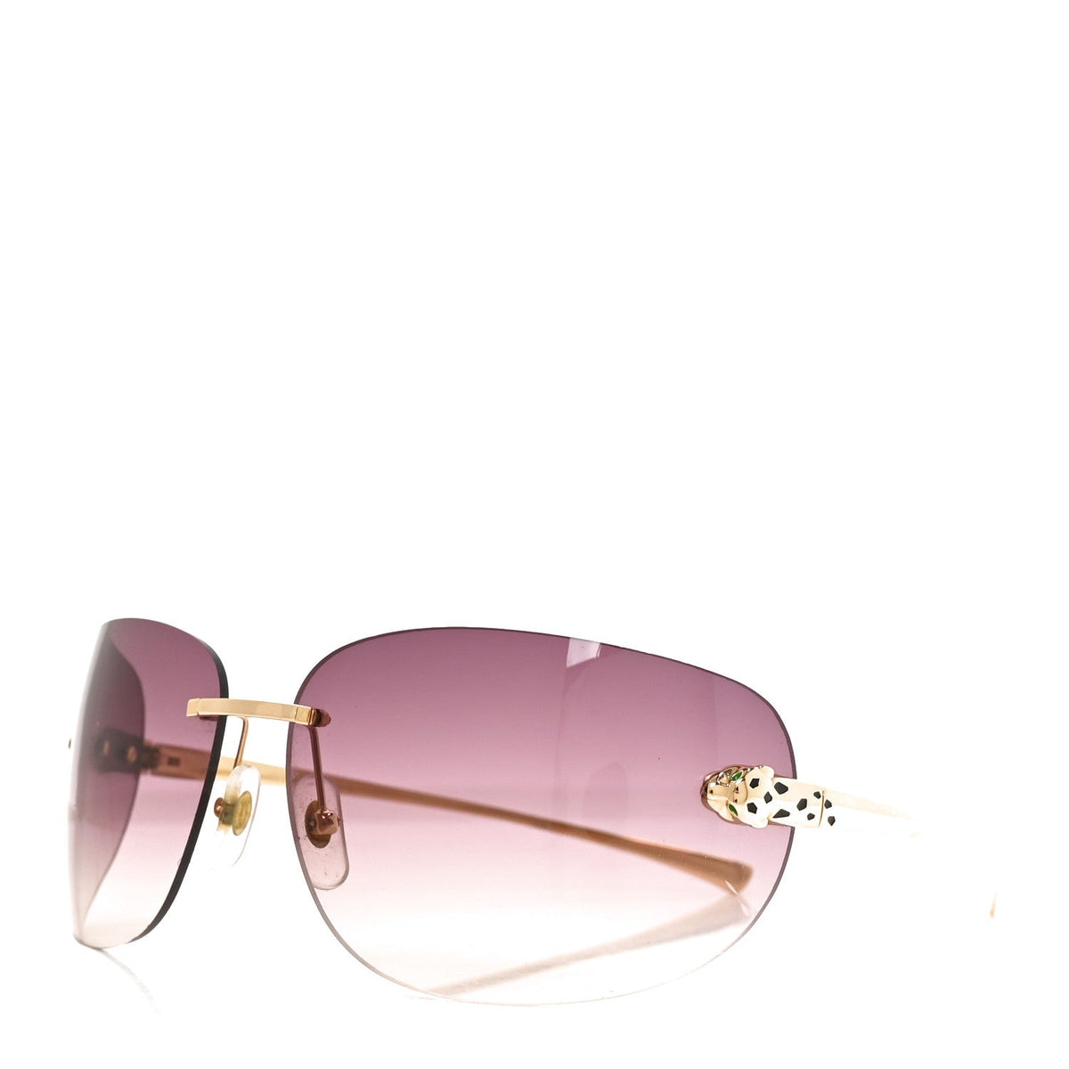 Metal Rimless Panthere De Cartier Sunglasses CT0266S Gold