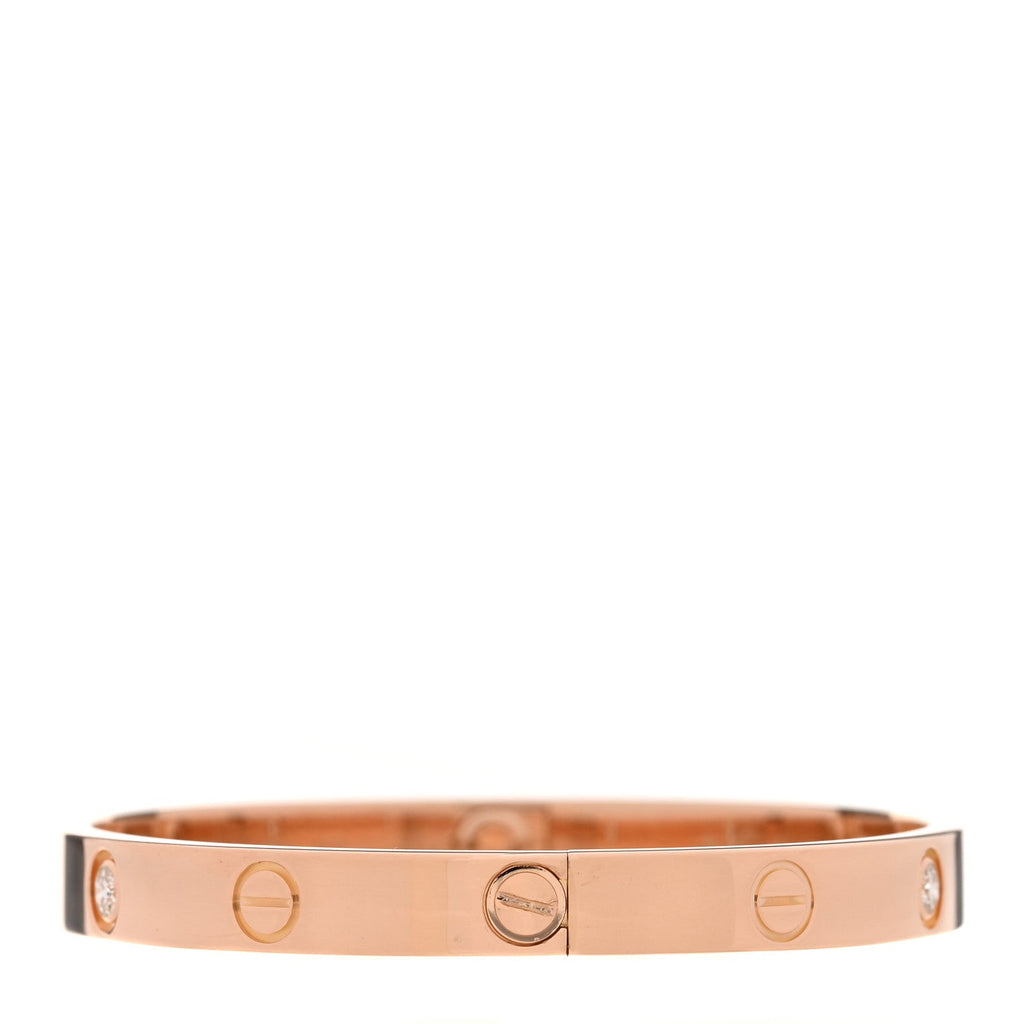 18K Pink Gold 4 Diamond LOVE Bracelet 17