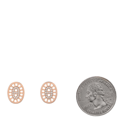 18K Rose Gold Diamond Chaine d'Ancre Divine Stud Earrings