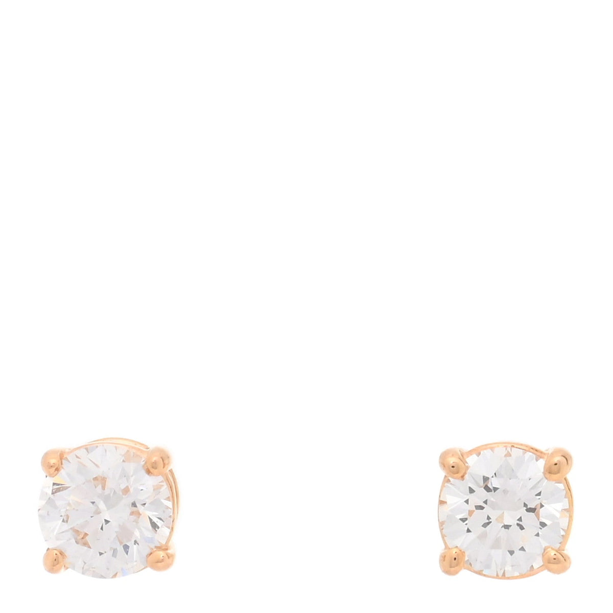 18K Rose Gold Diamond .28ctw Solitaire Earrings