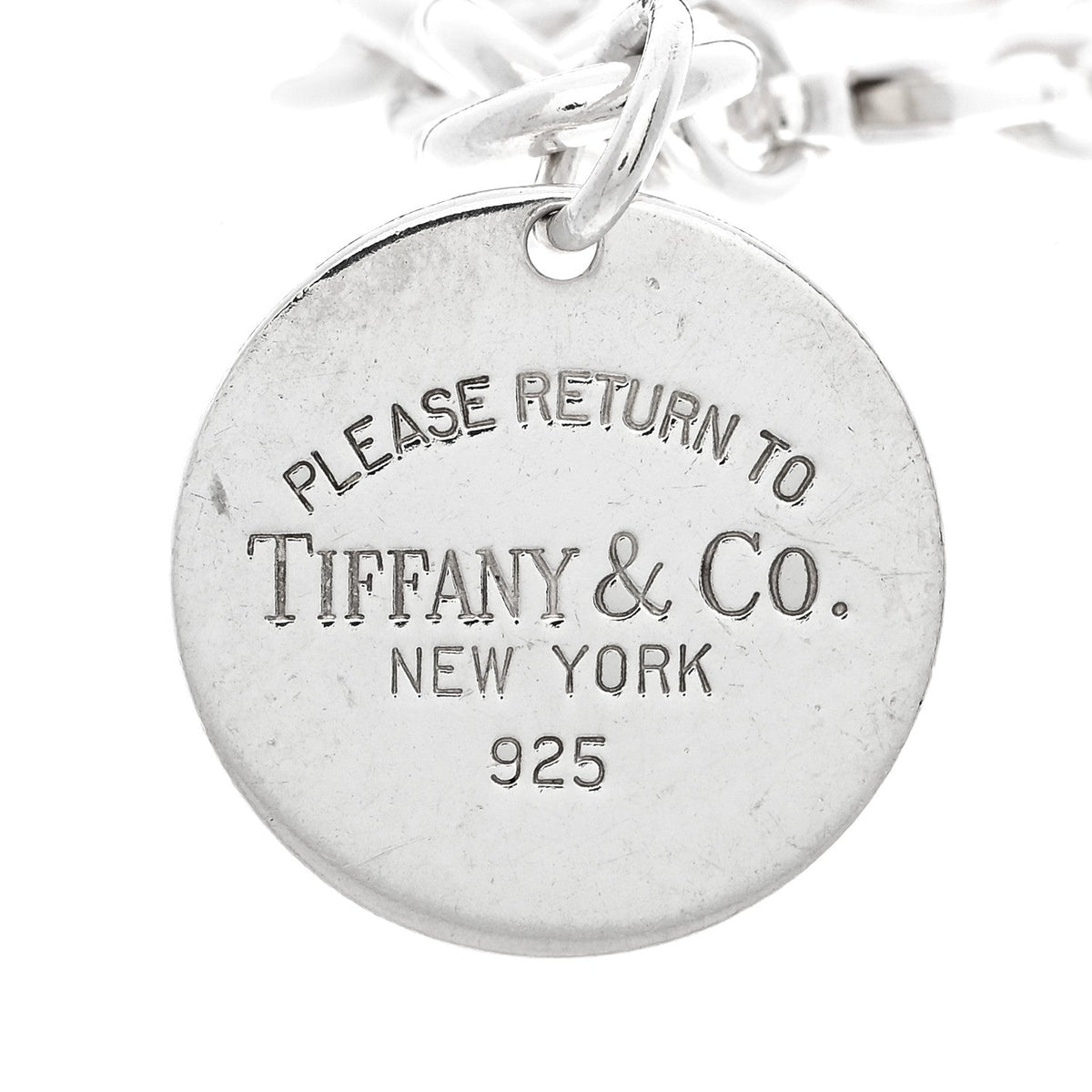 Sterling Silver Return to Tiffany Round Tag Charm Bracelet