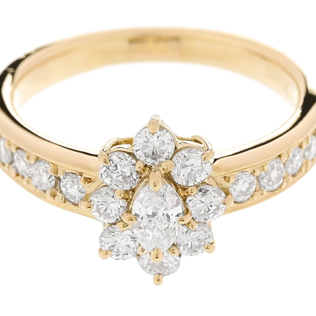 18K Yellow Gold Diamond .19ctw Floral Ring 54 7