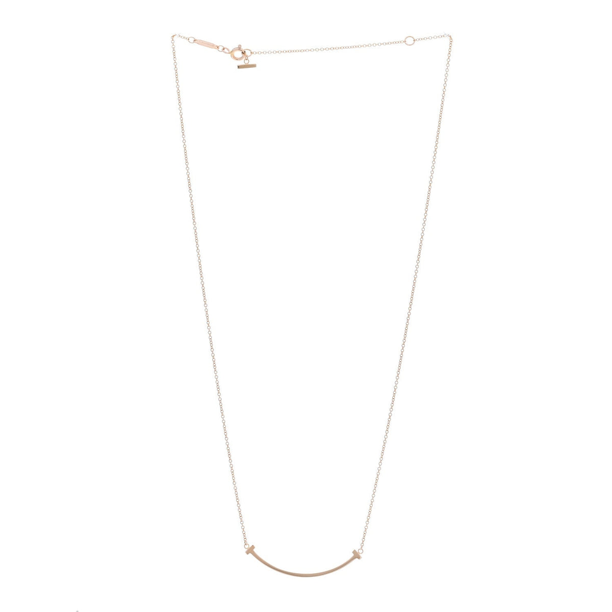 18K Rose Gold Small T Smile Pendant Necklace