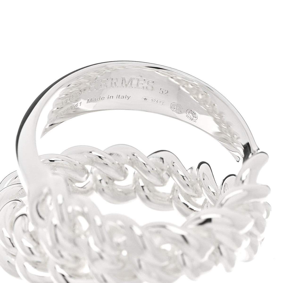 Sterling Silver MM Boucle Selier Inflexible Ring 52 6