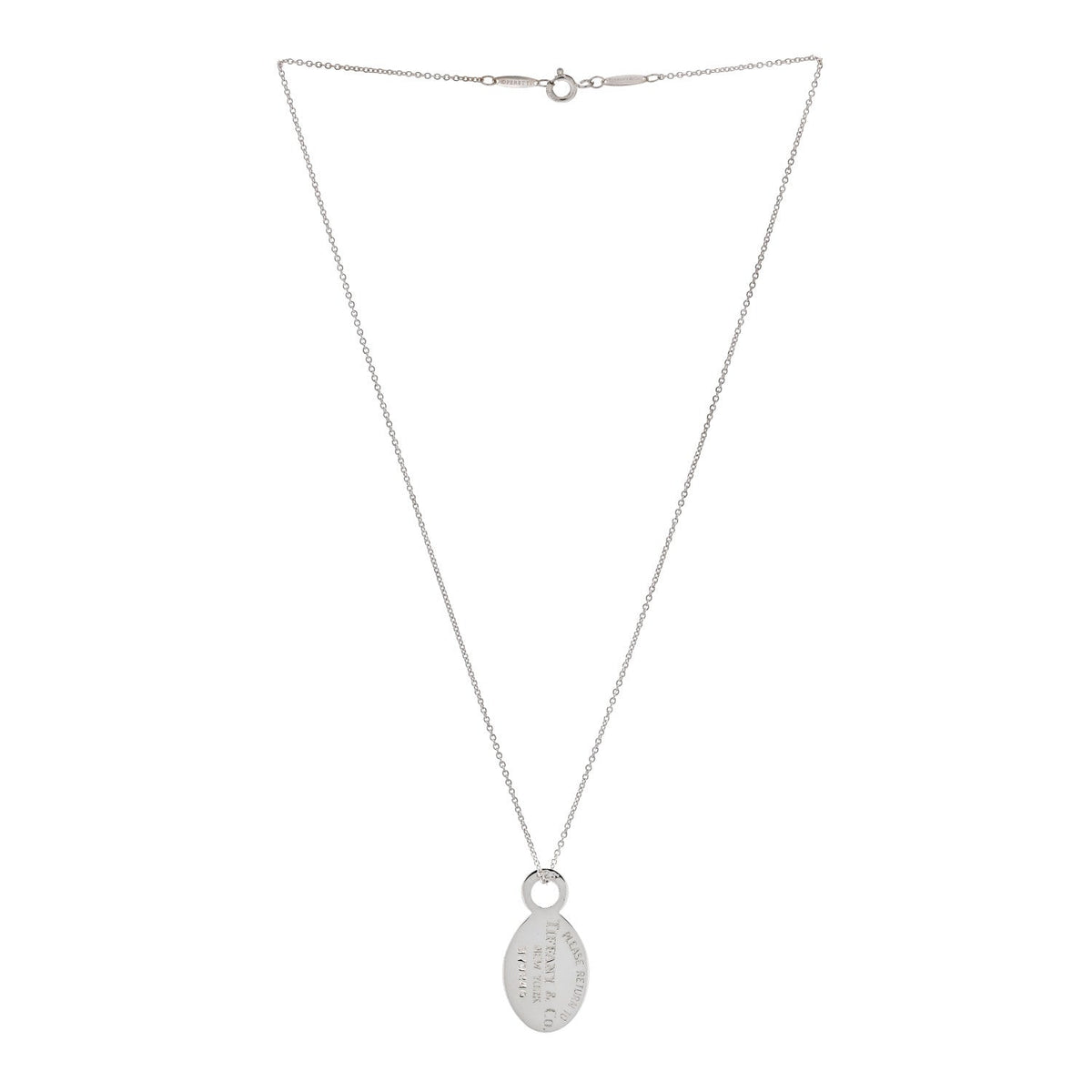 Sterling Silver Return to Tiffany Oval Dog Tag Necklace