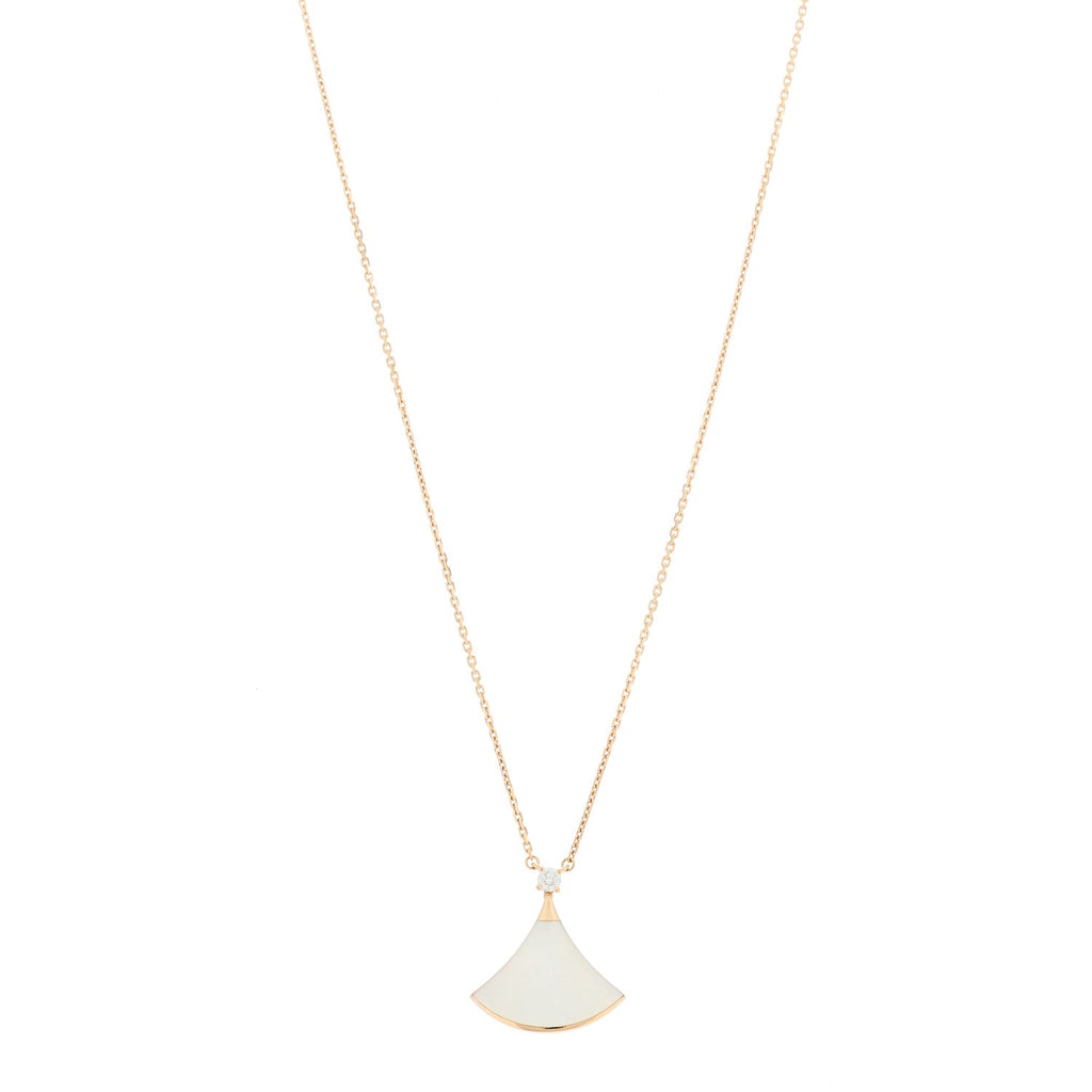 18K Rose Gold Diamond Mother of Pearl Divas' Dream Pendant Necklace
