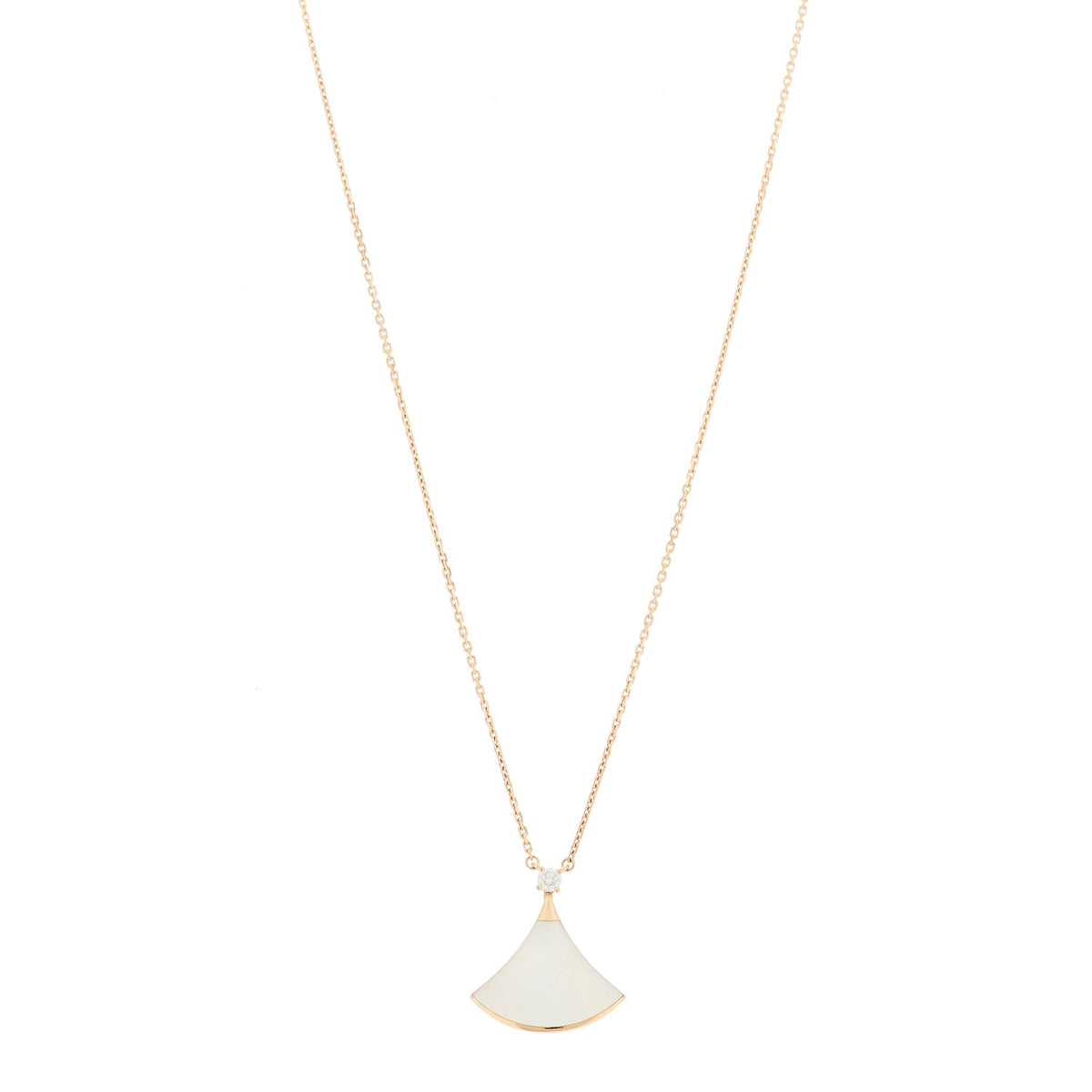 18K Rose Gold Diamond Mother of Pearl Divas' Dream Pendant Necklace