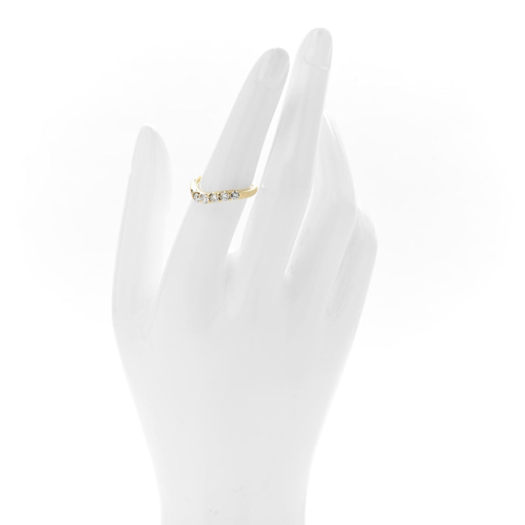 18K Yellow Gold Diamond .50ctw Curved Ring 53 6.5