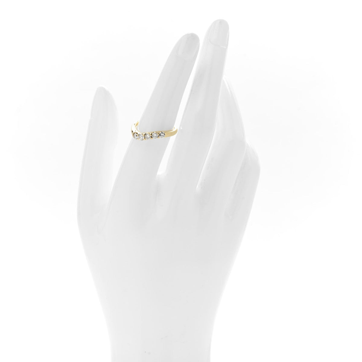 18K Yellow Gold Diamond .50ctw Curved Ring 53 6.5