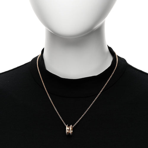18K Rose Gold Diamond B.Zero1 Open Legends Pendant Necklace