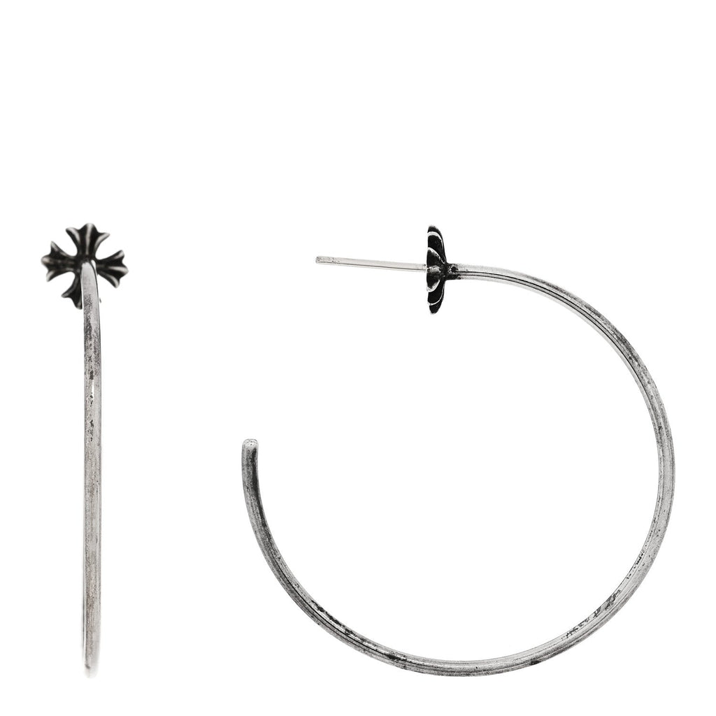 Sterling Silver Plus Cross Hoop Earrings