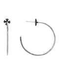 Sterling Silver Plus Cross Hoop Earrings