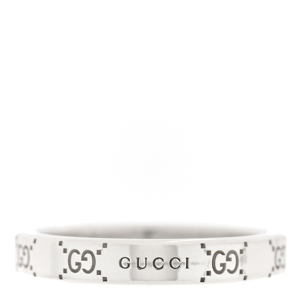 Sterling Silver Signature GG Narrow Band Ring 63 10.25