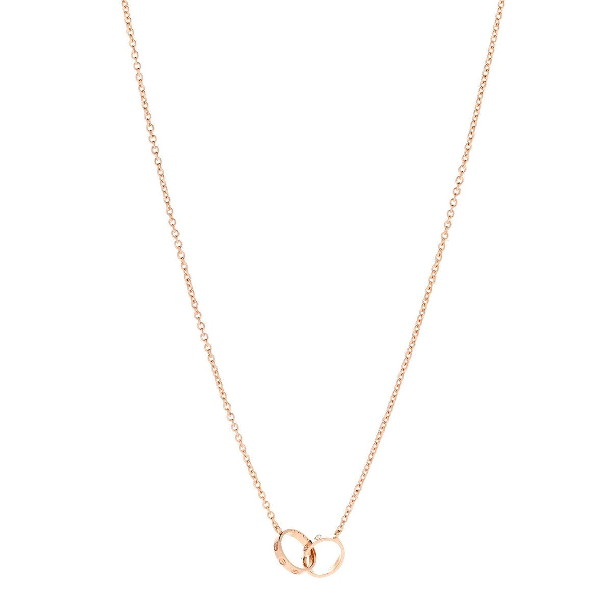 18K Pink Gold Interlocking LOVE Necklace