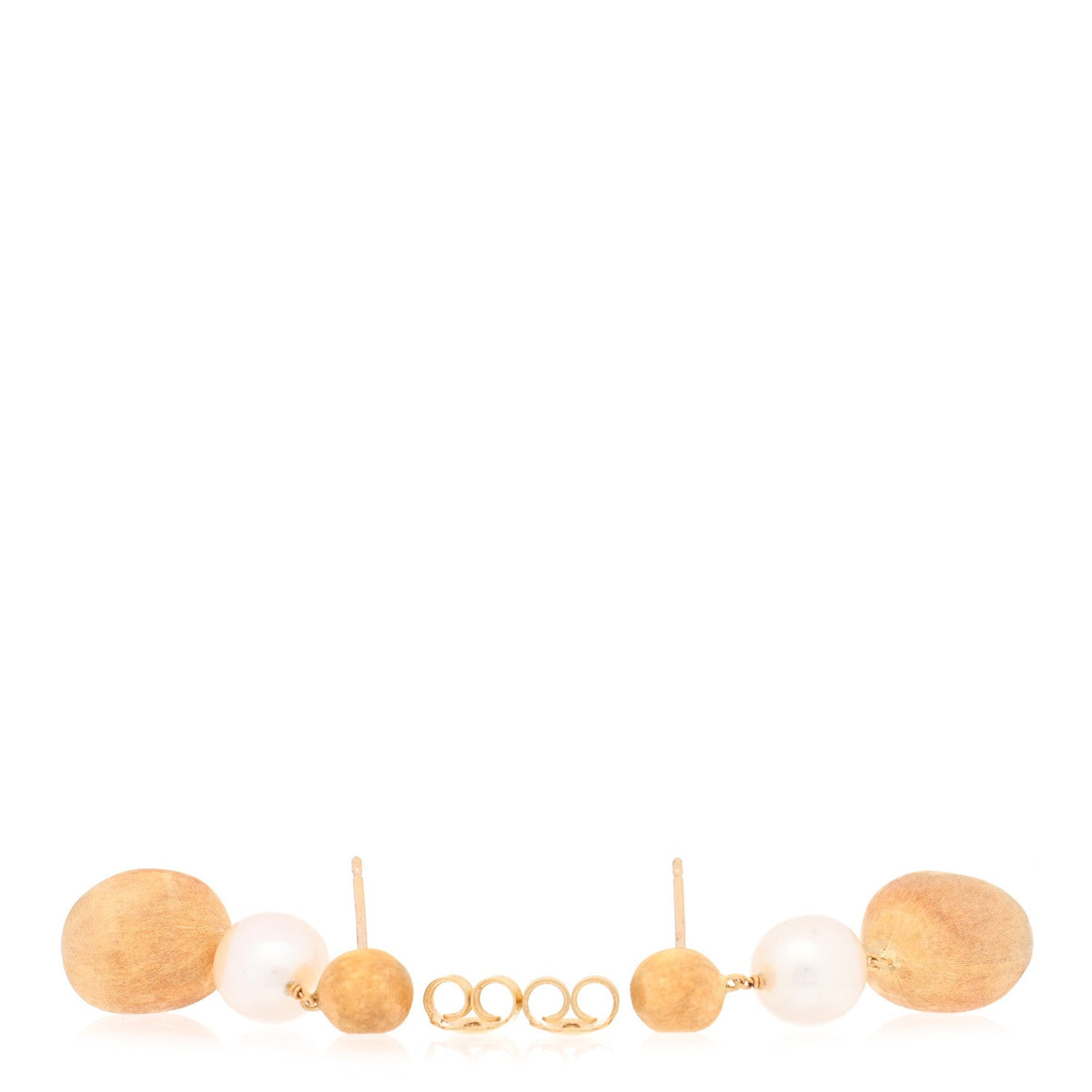 18K Yellow Gold Cultured Pearl Africa Drop Earrings