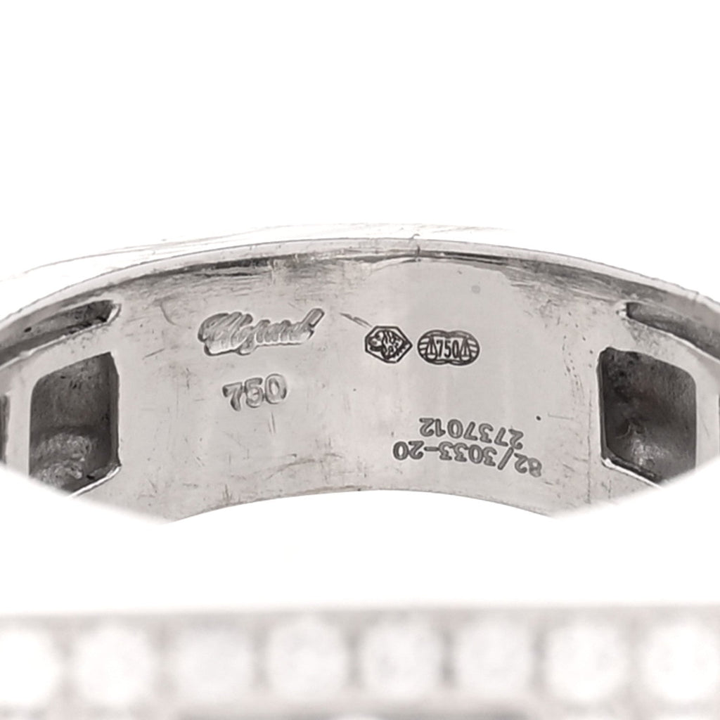 18K White Gold Diamond Happy Diamond Signet Pave Ring 54 7