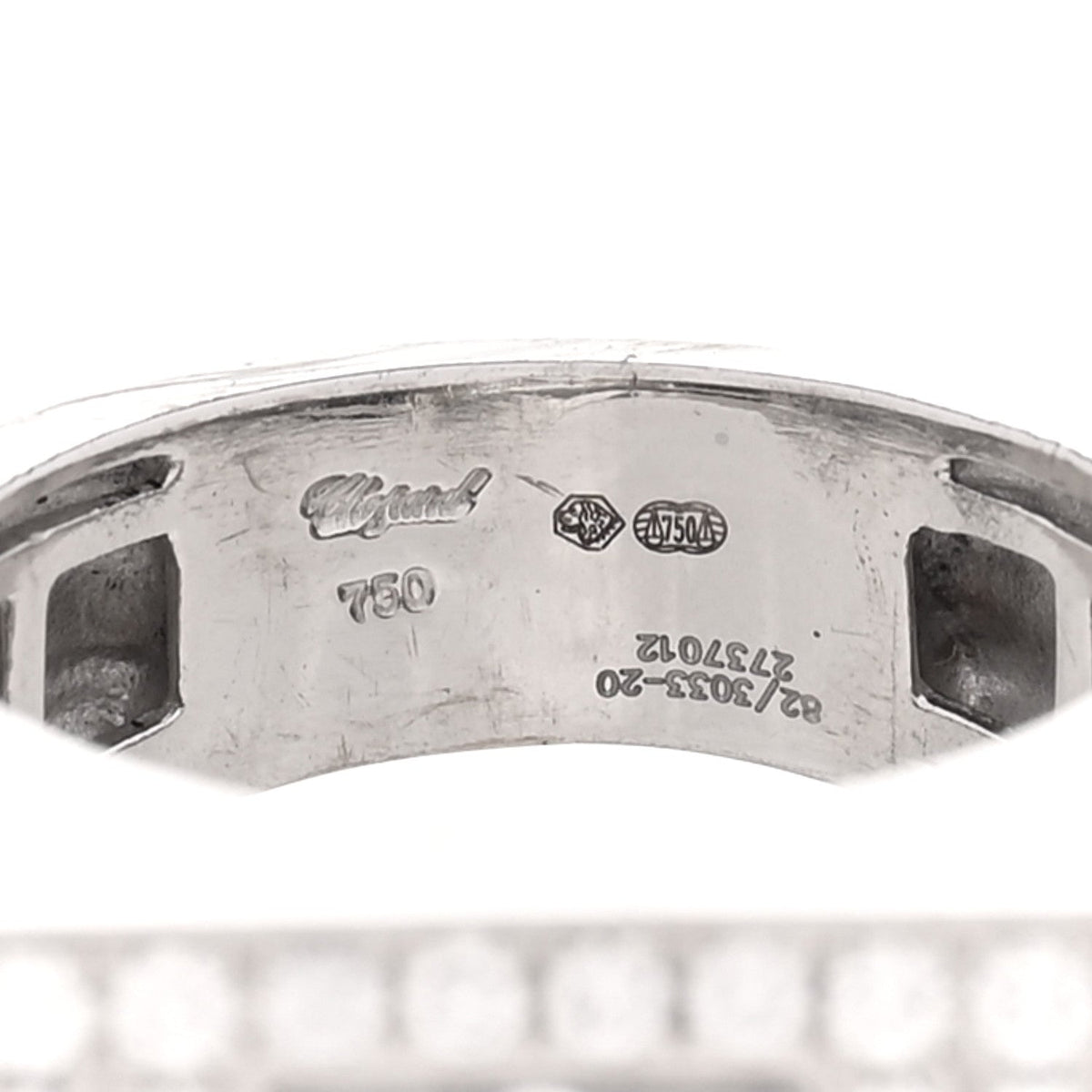 18K White Gold Diamond Happy Diamond Signet Pave Ring 54 7
