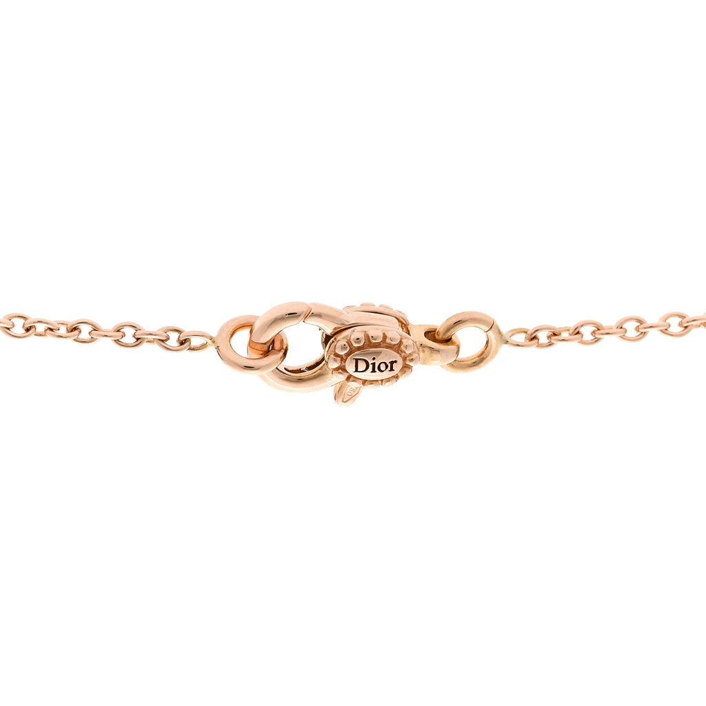 18K Rose Gold Diamond Pink Opal Rose Des Vents Station Necklace