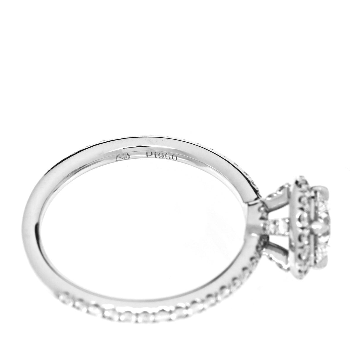 Platinum Diamond .57ct The One Round Brilliant Micropave Engagement Ring 47 4