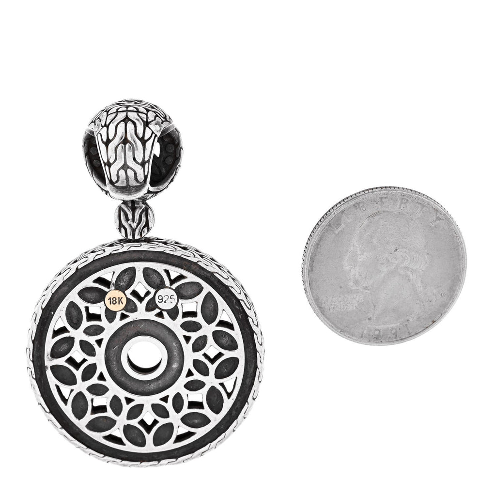 Sterling Silver 18K Yellow Gold Batu Kawang Round Pendant