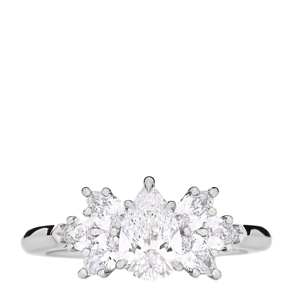 Platinum Diamond .57ct Pear Cluster Engagement Ring 47 4.25