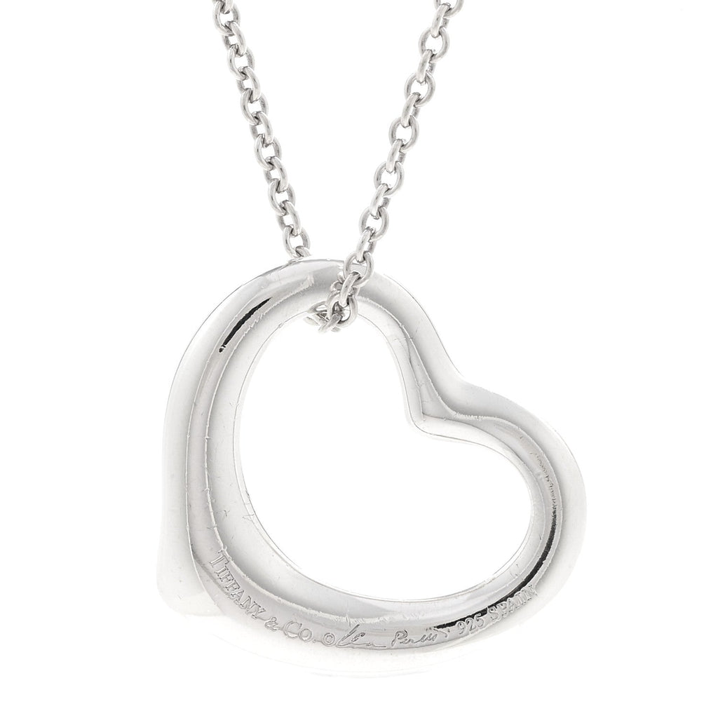 Sterling Silver 22mm Elsa Peretti Open Heart Pendant Necklace